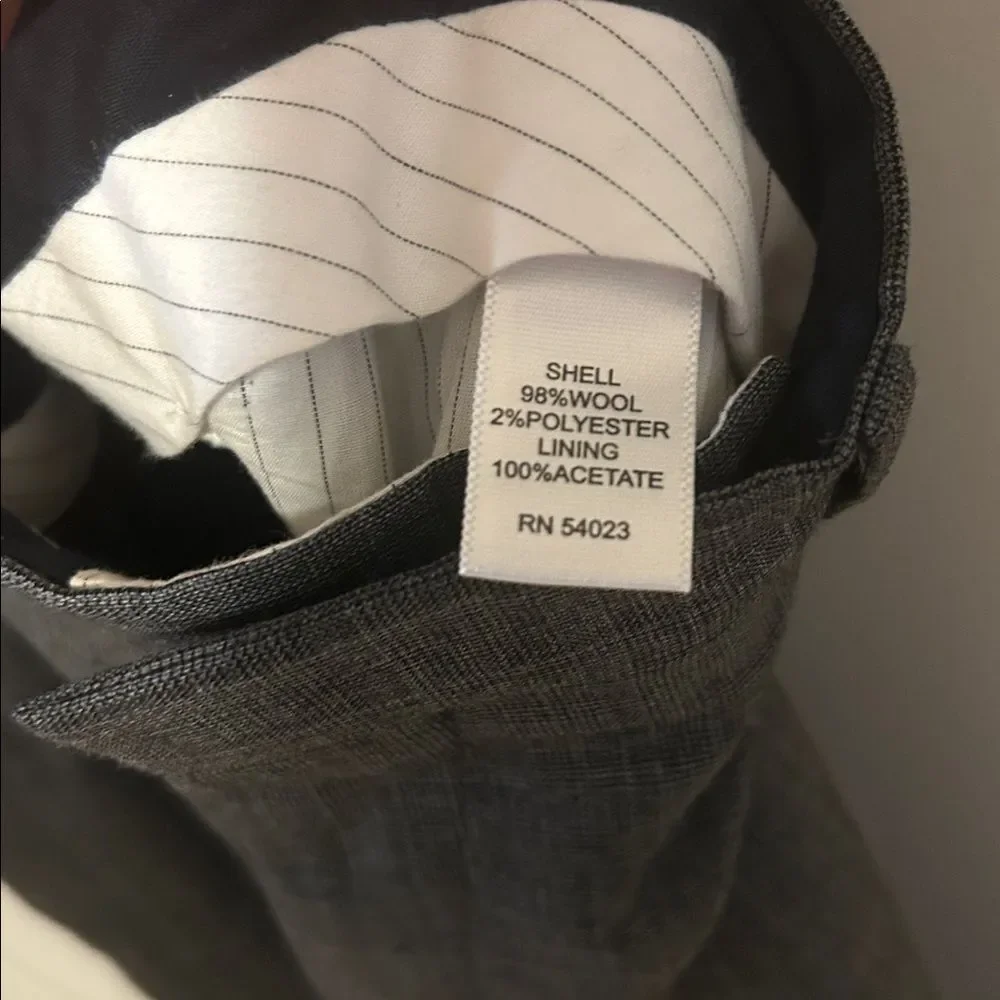 Banana Republic Modern Fit Micro Plaid Wool Blend Dress Pants 33x32 Flat Front